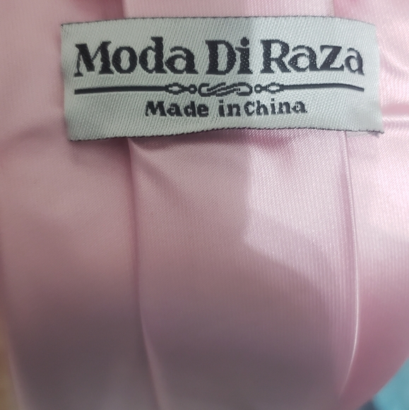 MENS NECK TIE/Moda Di Raza Tie/PINK SATIN/57 LONG - Picture 3 of 5